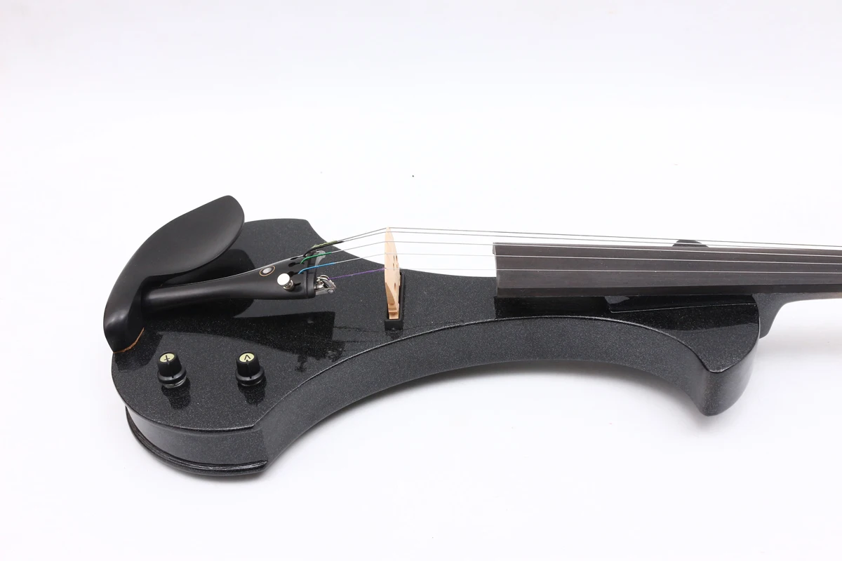 black Electric violin 4/4 Full Size Black violin Professional Ebony fittings With Case Bow 4 string / 5 string