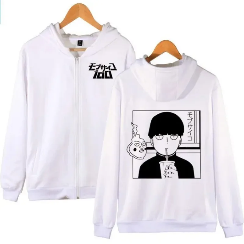 

New Interesting Mob Psycho 100 Printed Zipper Hoodie Anime Hip-hop Harajuku Personality Loose Zipper Sweatshirt Jacket Tops
