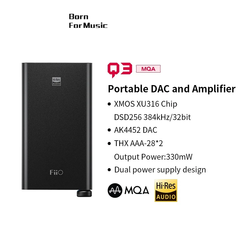 

New Q3 MQA-THX Balanced DAC/Headphone Amplifier DSD256 384kHz/32bit with AK4452 2.5/3.5/4.4mm Output