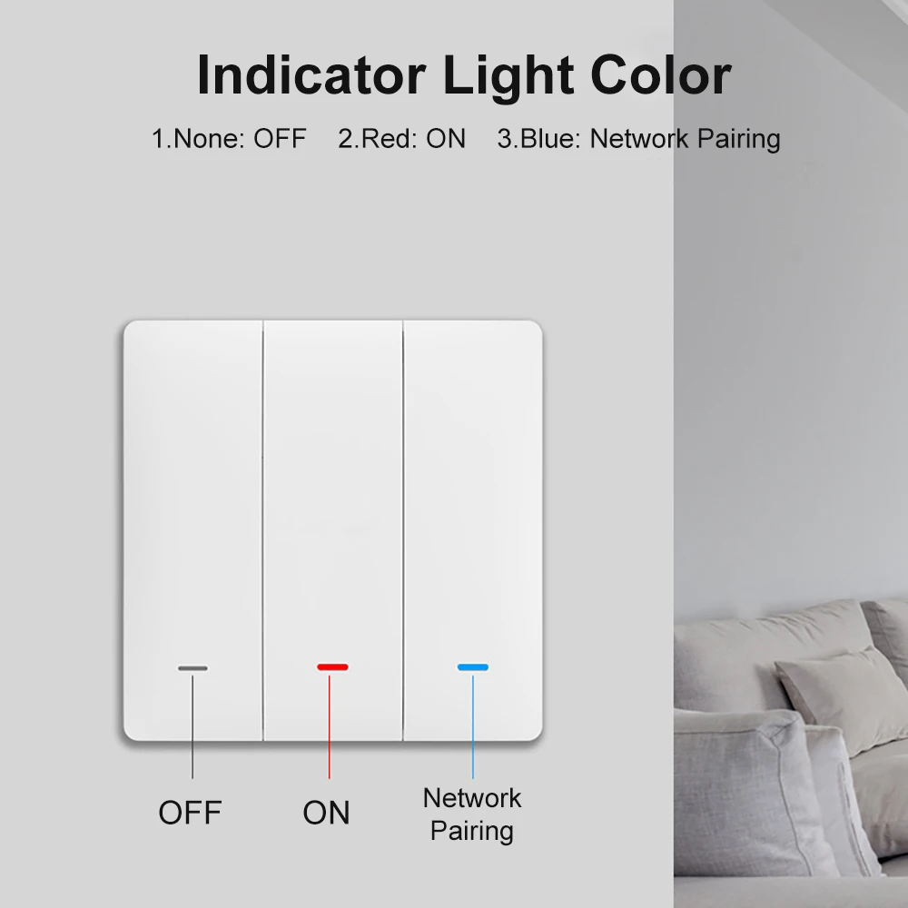 Tuya WiFi مفتاح الإضاءة الذكي زر الضغط رقم/مع سلك...