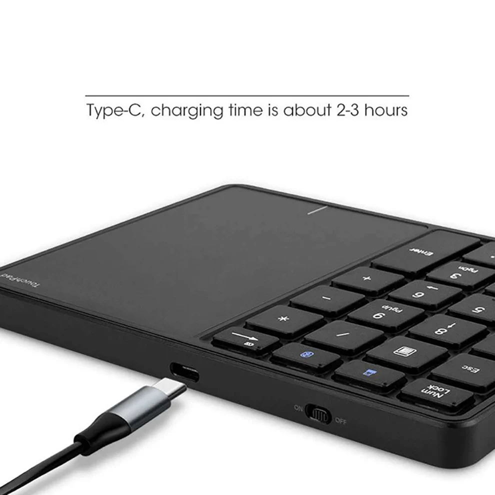 Teclado Numérico sem Fio Bluetooth com Touchpad 22 Teclas Bluetooth Teclado Digital para Mac os Contabilidade Windows Ios 2.4g + - Imagem 6
