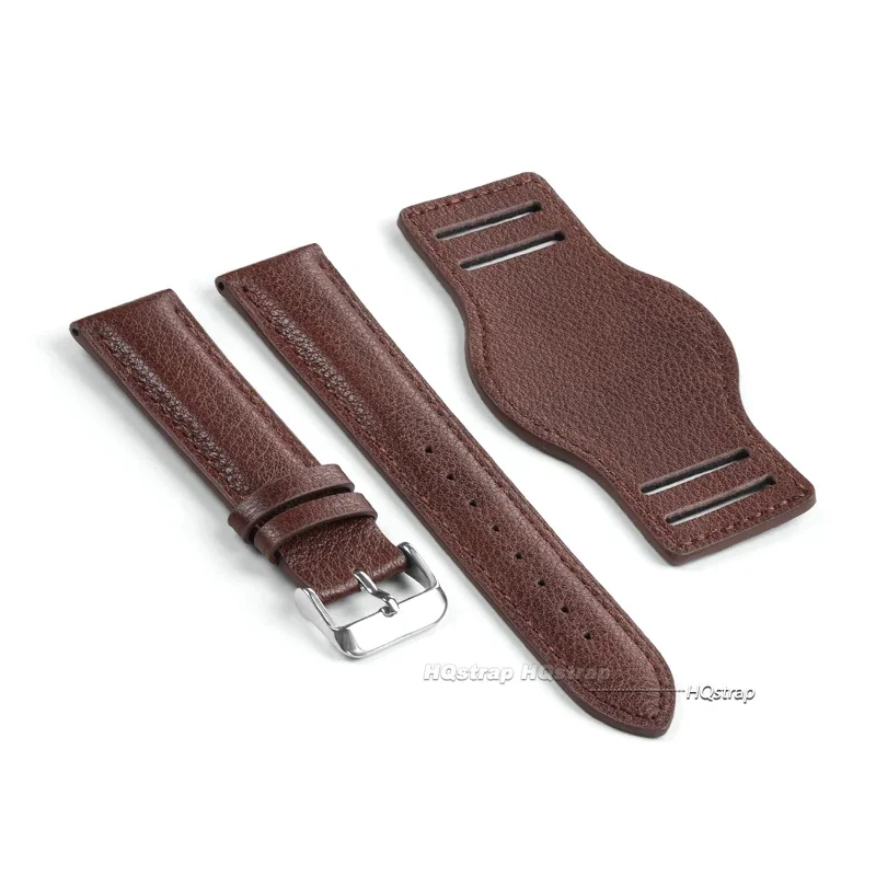 Vintage-Style Genuine Leather Watch Strap Bracelet
