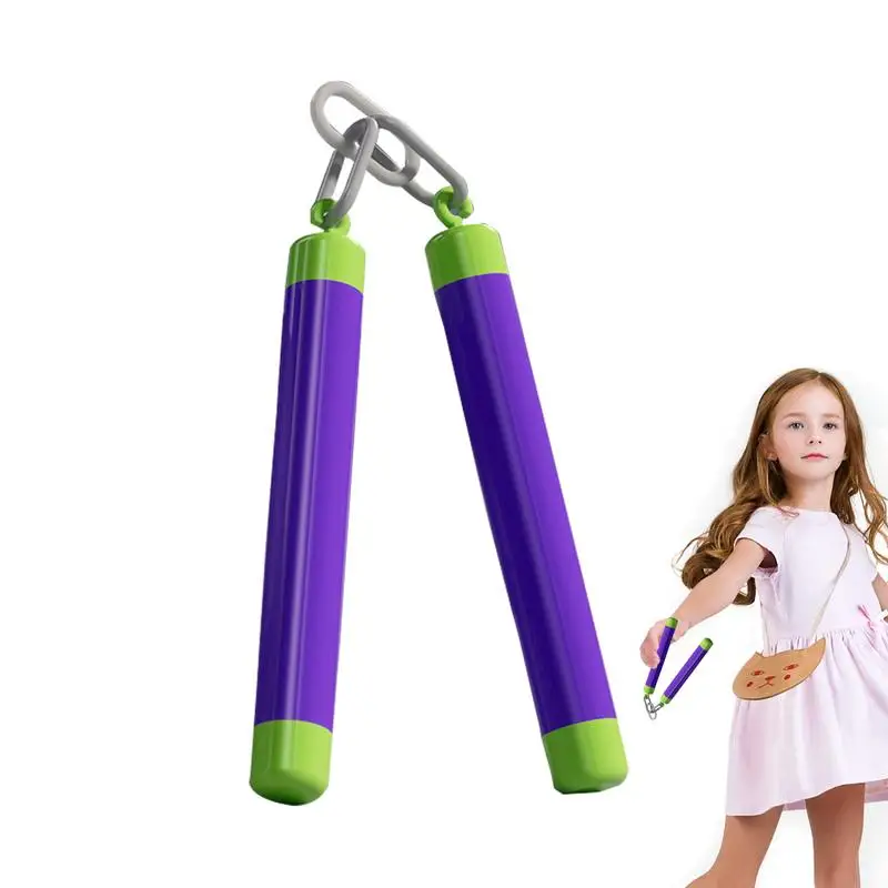 

Mini Nunchucks Fidget Toy Practice Martial Arts For Kids & Beginners Portable 3D Printing Mini Nunchucks Fun For Children Kids