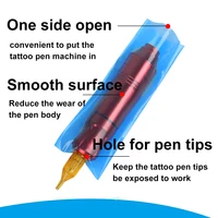 50/100pcs Tattoo Pen Machine Bags Cover Sleeves PMU Supply Disposable Blue Pink Black Microblade Pen Clip Cord Cover Accessories 2