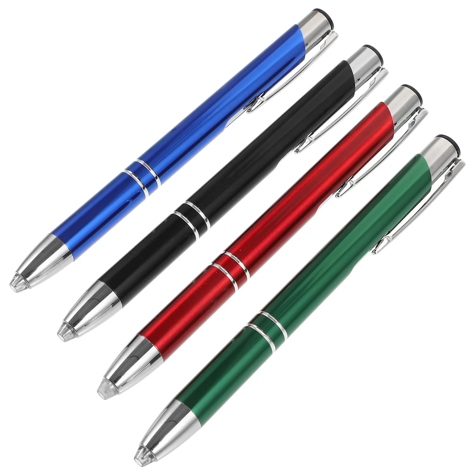 

4 Pcs LED Light Metal Touch Ballpoint Pen Writing Pens Lighted Tip With For Screen Office