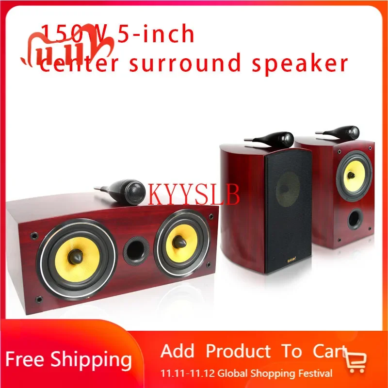 Audio speakers 150W 5.5-inch Hi-fi Center Surround Speakers Home Theater Passive Center Speaker Set High Power Hi-fi Speaker Bookshelf