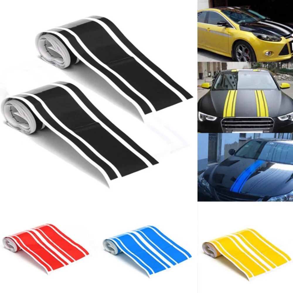 

Car Hood Stickers Car Body Decor Stickers Modified Racing Stripes Vinyl Body Stickers Pull Flowers Universal Canopy Stickers