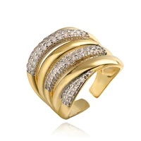 Bagues géométriques de luxe en cuivre avec incrustation de zircone cubique AAA, 31 styles, couleur or, pour femmes élégantes 6