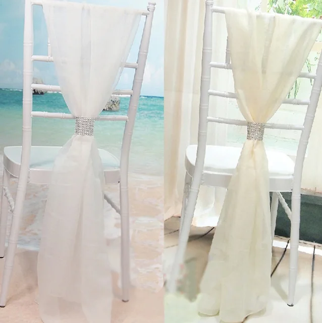 10pcs Decoration Wedding Party Supplies 54*180CM Wedding Chair Cover Sash Bow Tie Ribbon