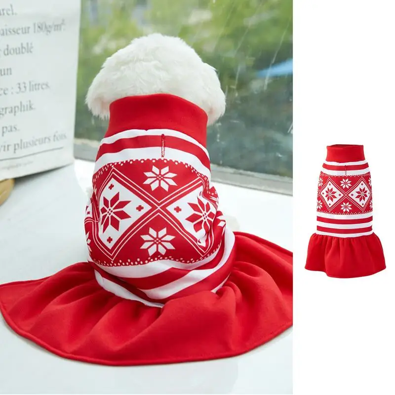 

Рождественское платье для собак, теплая и уютная юбка на бретельках для домашних животных, кошек, Теплая юбка с бантом для косплея, Удобные товары для домашних животных, костюм для собаки