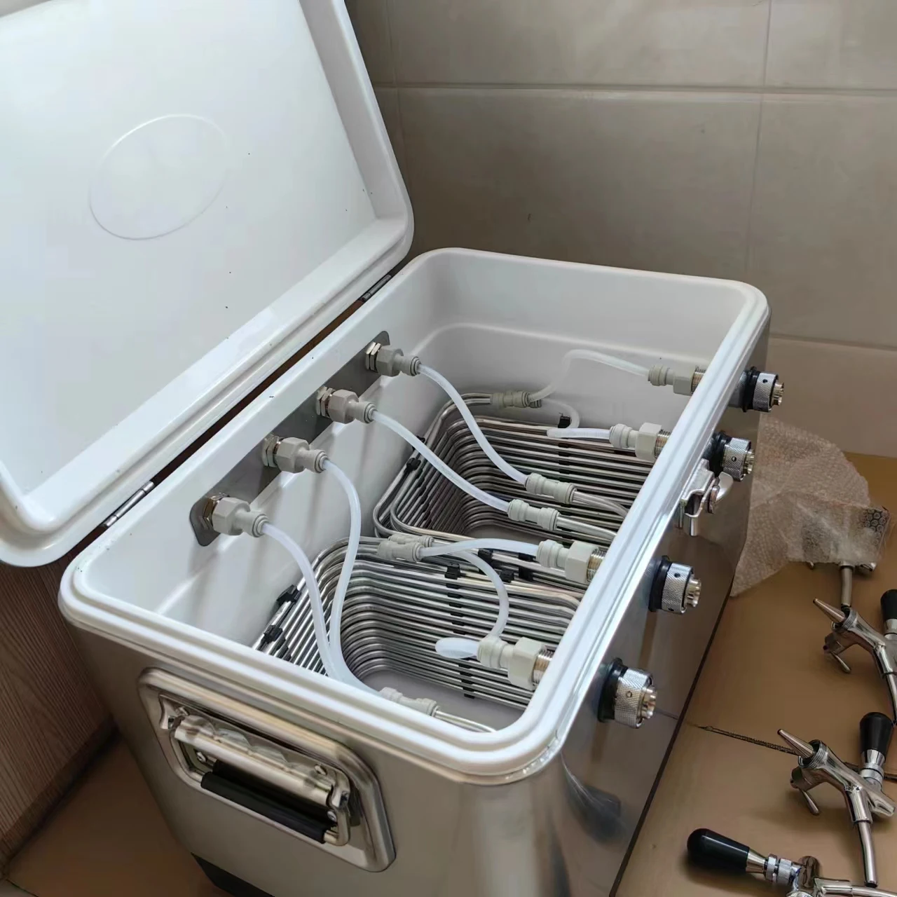 American Beverage 3 Faucet Keg Jockey Box Coil Cooler 2