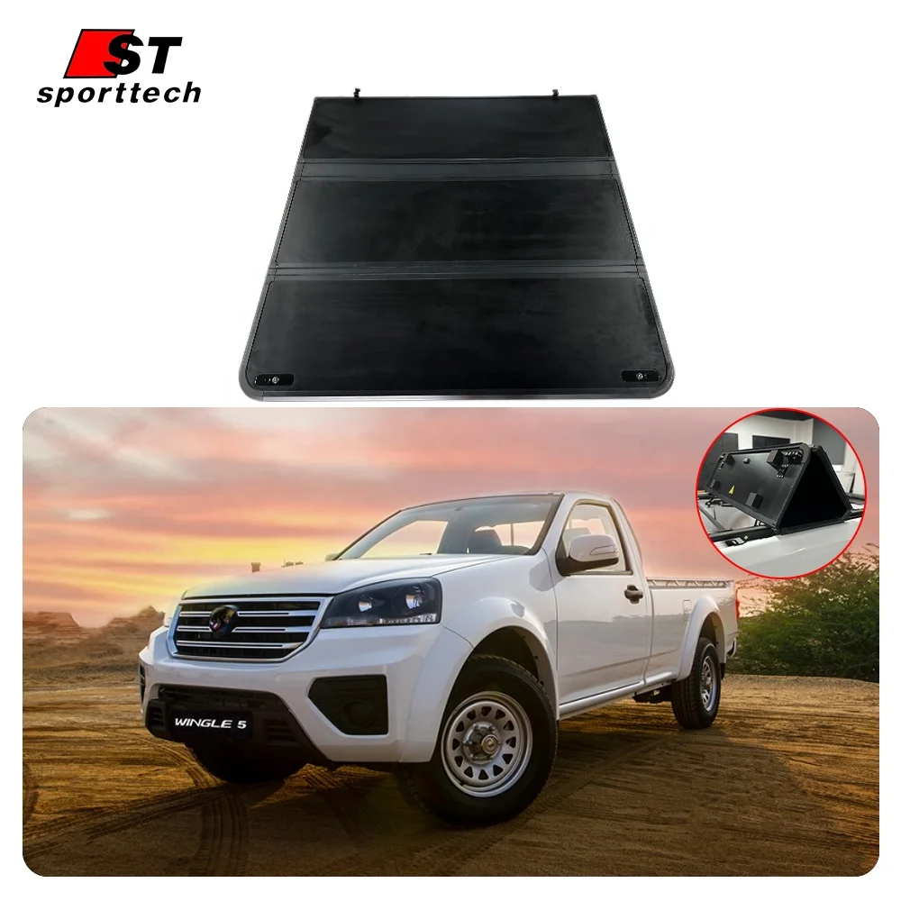 

High Quality Car Accessories Hard Tri-fold Tonneau Cover For Wingle 5 bed cover