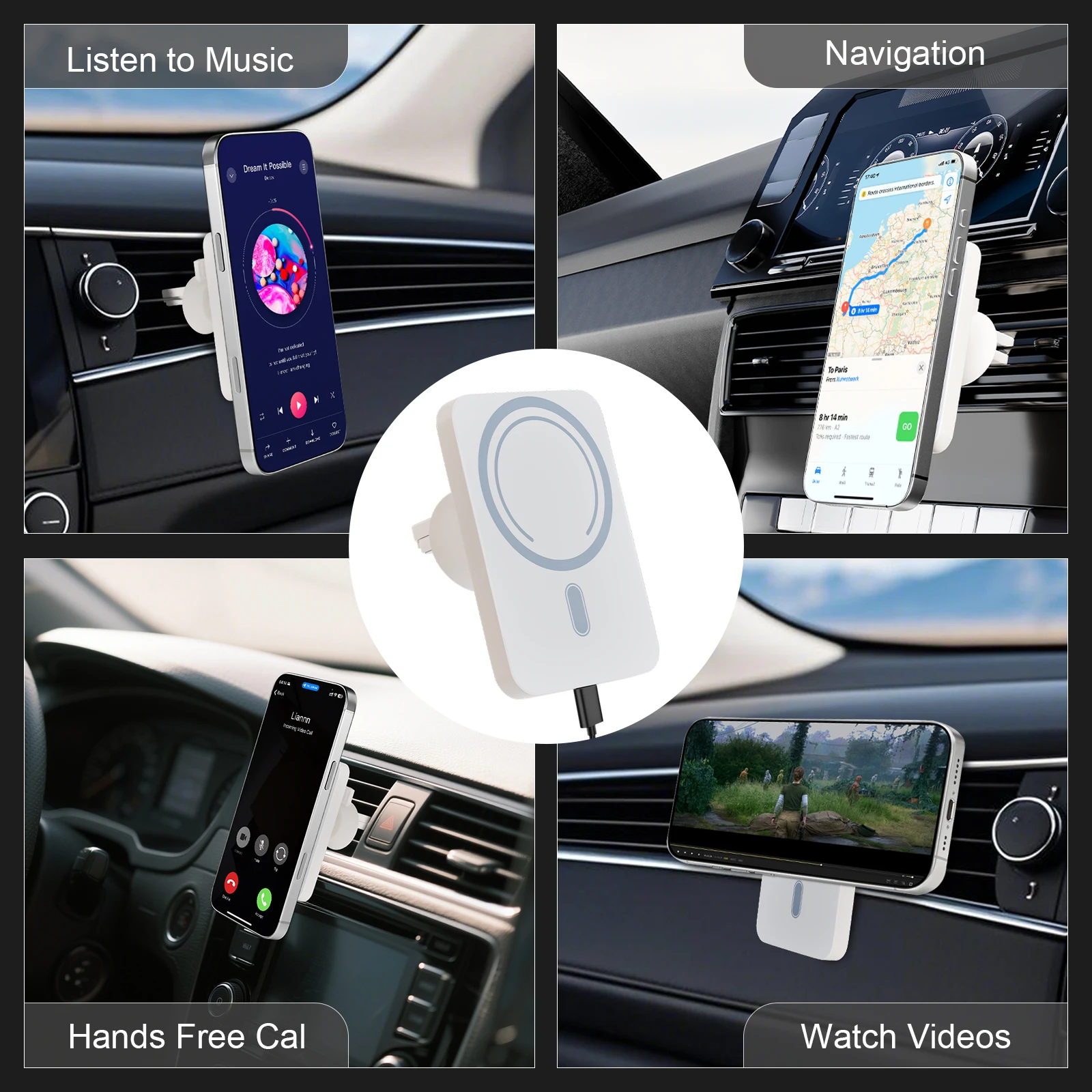 Magnet Wireless Car Charger 15W Phone Holder Car Air Vent Fast Charging Pad For Magsafe iPhone 17 16 15 14 13 3