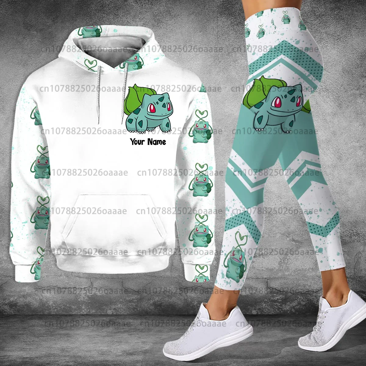 

Pokemon Bulbasaur 3D Hoodie Women's Hoodie Set Yoga Pants Sweatpants Women's Yoga Hoodie Leggings Fashion Tracksui