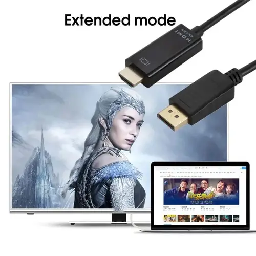 GRWIBEOU 4K DisplayPort to HDMI-compatible Adapter Converter Display Port Male Cable Adapter Video Audio For PC TV 1.8M - Image 3