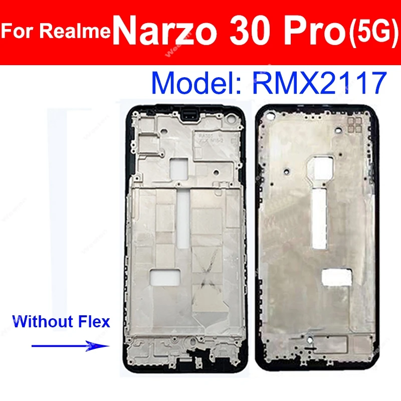 전면 LCD 하우징 커버, LCD 스크린 프레임, 전면 거치대 교체 부품, Realme Narzo 30 20 10 Pro 30A 20A 10A 4G 5G