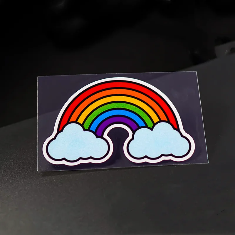 

Стильная лента для автомобиля, милые радужные белые наклейки с облаками, забавные индивидуальные наклейки, отражающие наклейки для автомобилей, ноутбуков, грузовиков