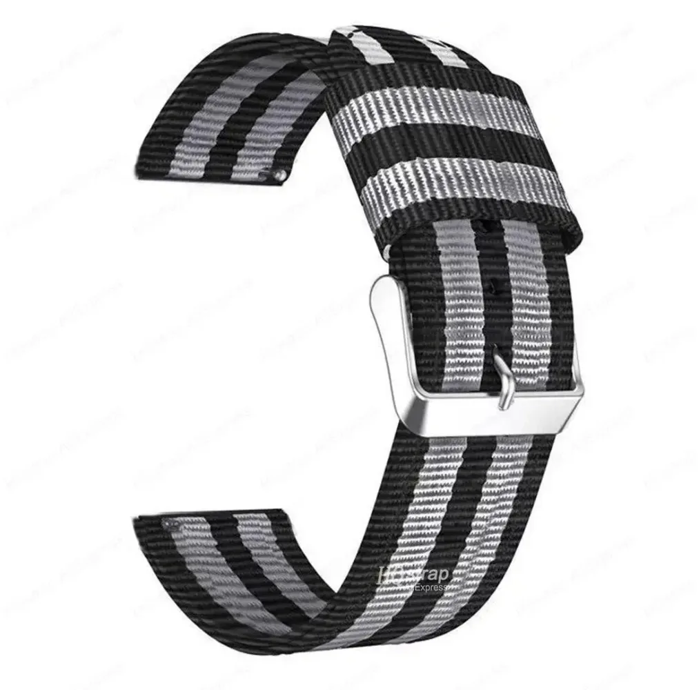 Versatile Nylon Watch Strap - Adjustable 20mm/22mm - Premium Smartwatch Band Replacement