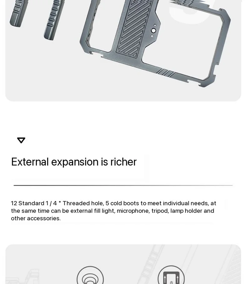 Leap light Metal Telefon Video Cage Kit mit Griffen Smartphone Video Rig Kit für Smartphone iPhone Android Handy – Detail 10