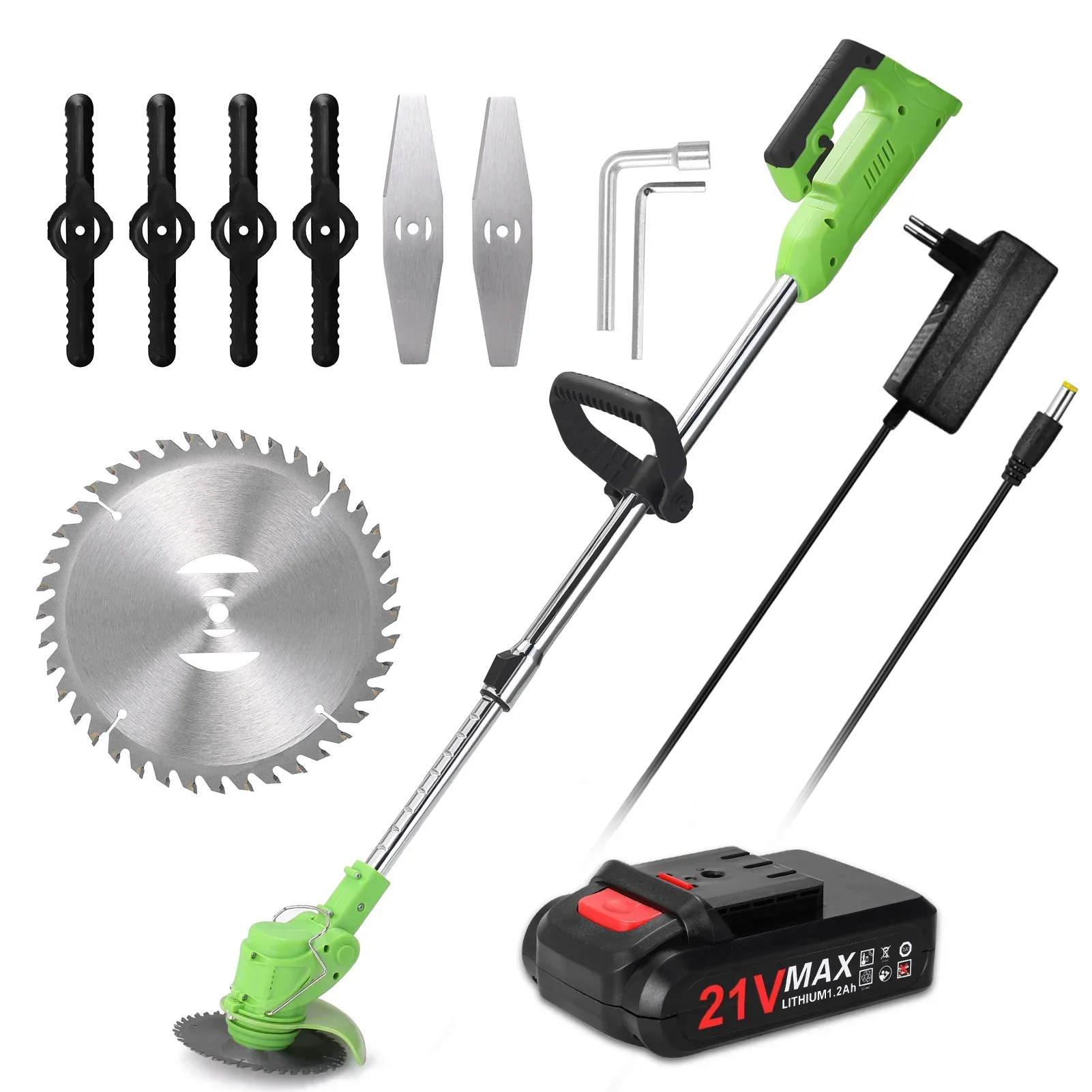 Electric Lawn Mower 25000RPM Handheld Cordless Grass Trimmer Length Adjustable Cutter Household Garden Tools