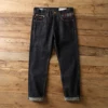 Heavyweight Thick 18oz Red Selvedege Denim Jeans for Men American Vintage 100% Cotton High Quality Straight Casual Pants 501 5km 1