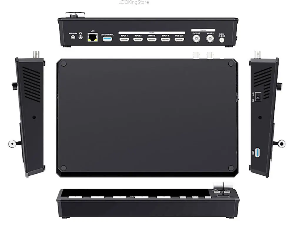 FEELWORLD 라이브 스트리밍용 L4 스위처, 10.1 인치 멀티 카메라 터치 스크린, USB3.0 고속 스트리밍, 비디오 믹서 스위처, 5 채널