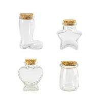 6pcs Cute Glass DIY Bottles Storage Food Grade Jars Container with Cork Stopper Fill Letter Drifting Star Ideas Crafts Vials 1