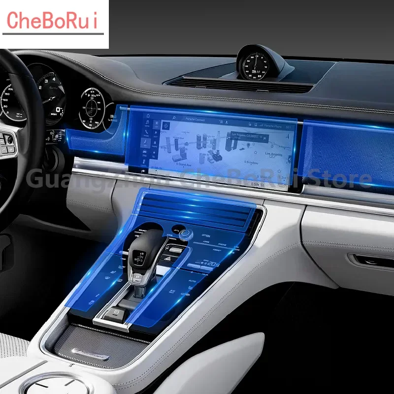 

Пленка для автомобильного интерьера для Porsche Panamera 2010-2023, прозрачная пленка из ТПУ для консоли, устойчивая к царапинам, пленка для радио и дисплея