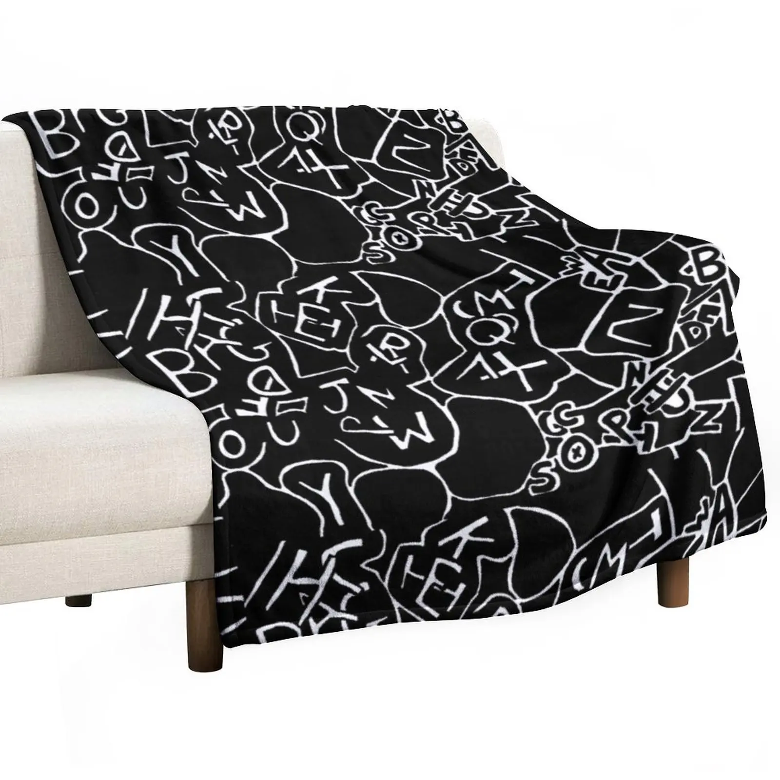 

Alphabet (black) Throw Blanket Camping for winter Comforter Blankets