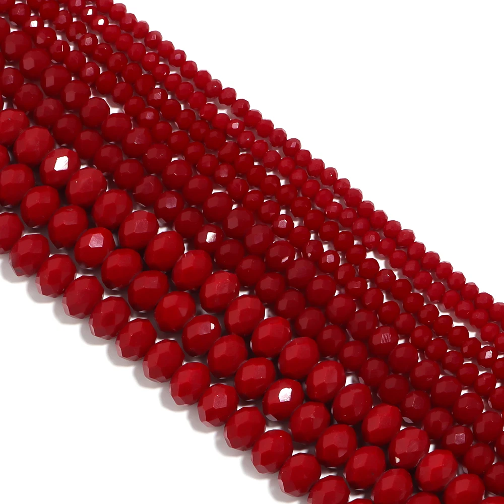Round Faceted Colorful Glass Beads for Jewelry Making and DIY Projects