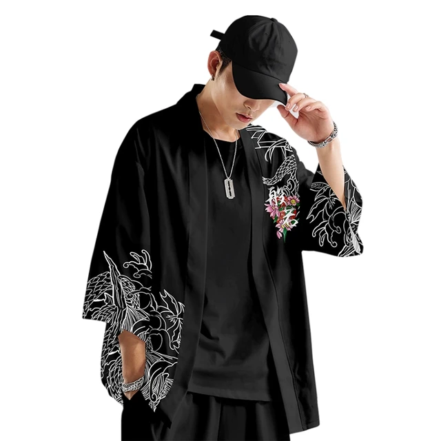 Demon Print Japanese Anime Kimono Asian Clothing