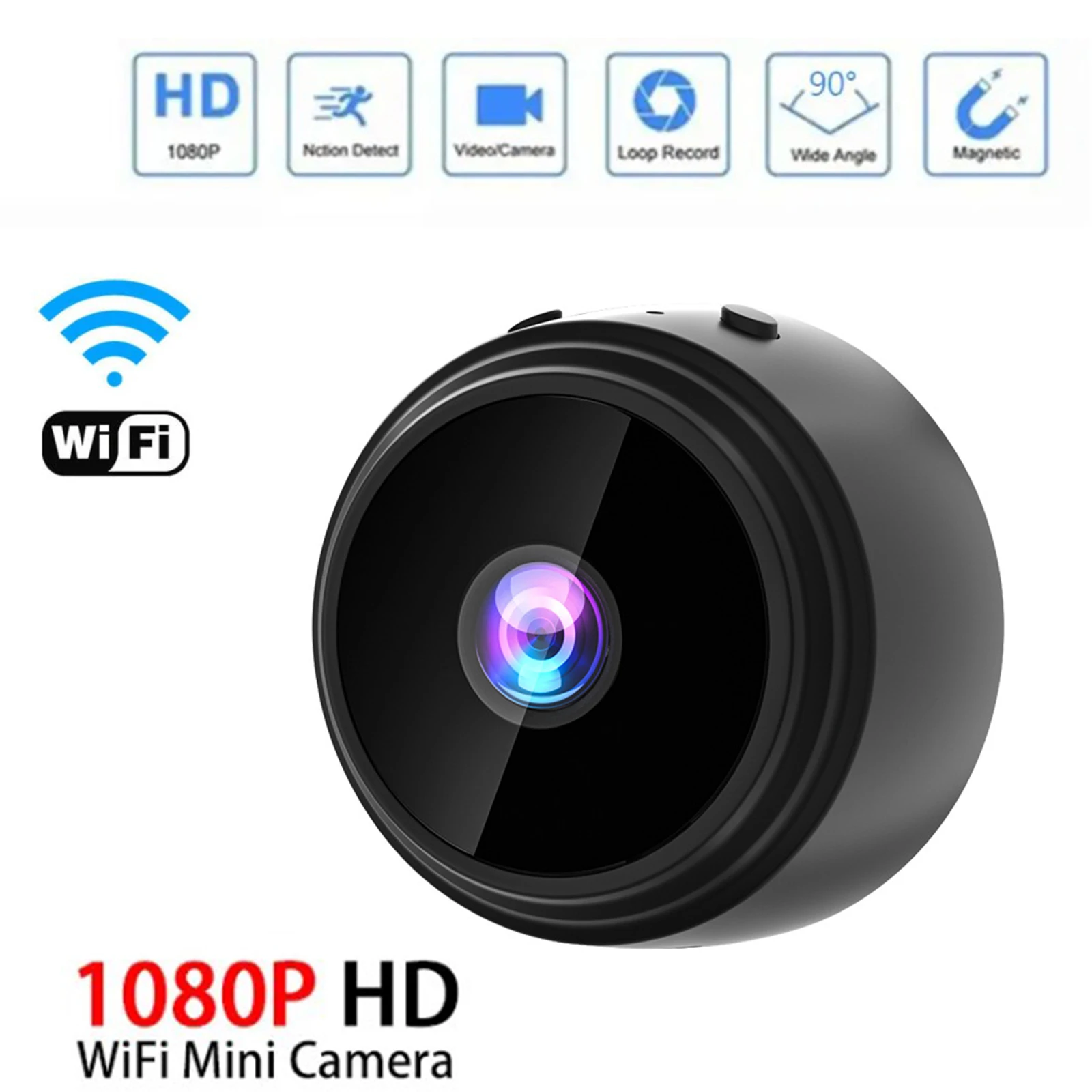 Wifi Camera Wireless Security Protection Magnetic Network Camera 1080p Hd Black Home Accessories Smart Home Remote Monitor Mini