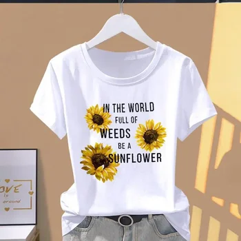 Women Print Floral Sports Fashion Casual Explosive Short Sleeve T-shirt Graphic Tshirts  Women Clothes  Oversized T Shirt 5