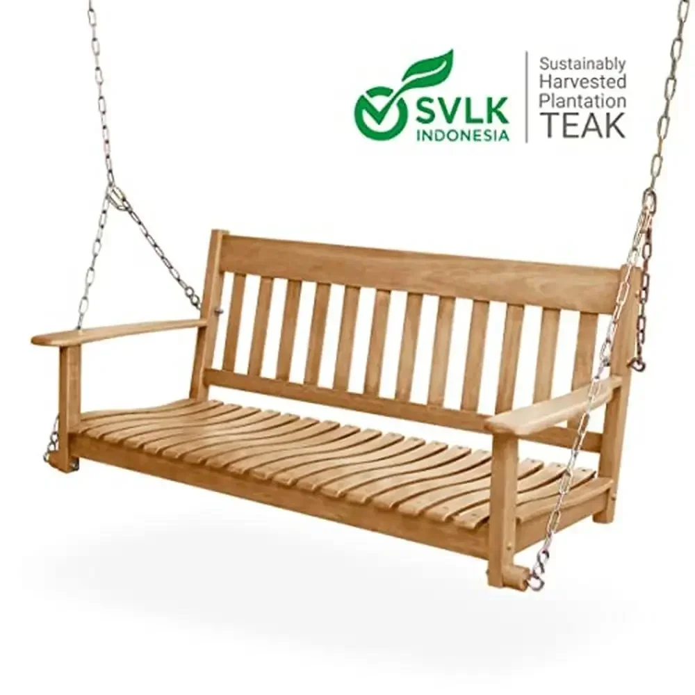 Teak Wood Ergonomic Porch Swing 5