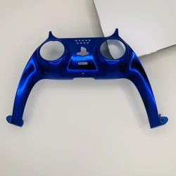 Glossy Chrome Black DIY Replacement Controller Shell for Custom PS5 Plates Cover (Blue)
