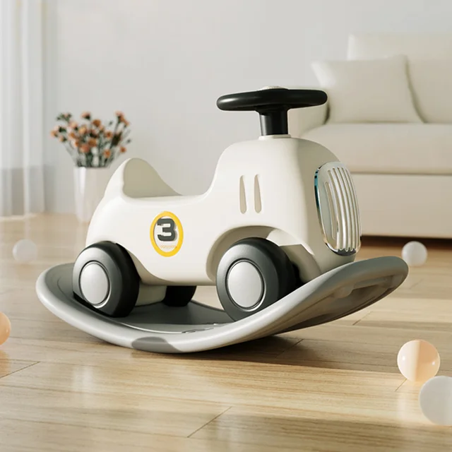 LazyChild Baby Creative Rocking Horse Hute Trojan Horse Two-In-One Children's Yo-Yo Car Baby Toy Car Rocking Horse Home 1