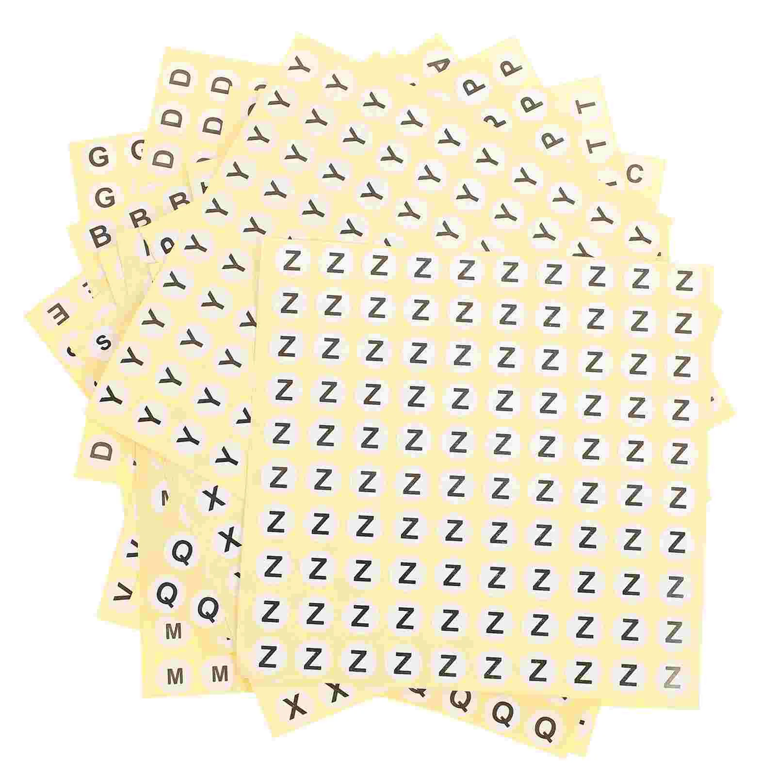 

26 Sheets Labels Numbered Stickers Alphabet Classification Multi-use Sign Round Letter Office