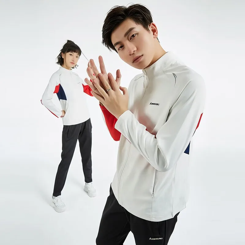 Genuine Kawasaki Badminton Knit Coat for Men and Women Breathable Badminton Sport Jacket