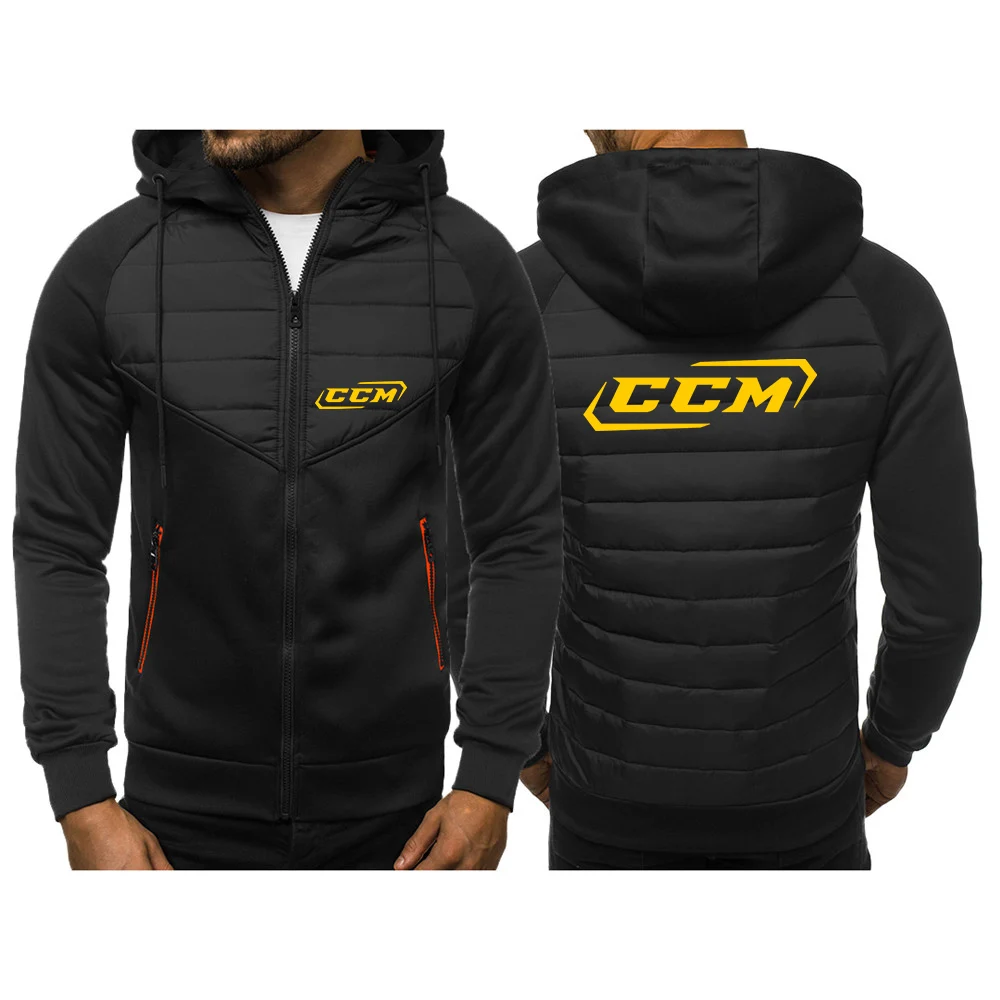 

CCM 2023 New Tricolor Space X Hooded Jacket Spring Autumn Men Casual Slim Patchwork Zipper Coat Long Sleeve