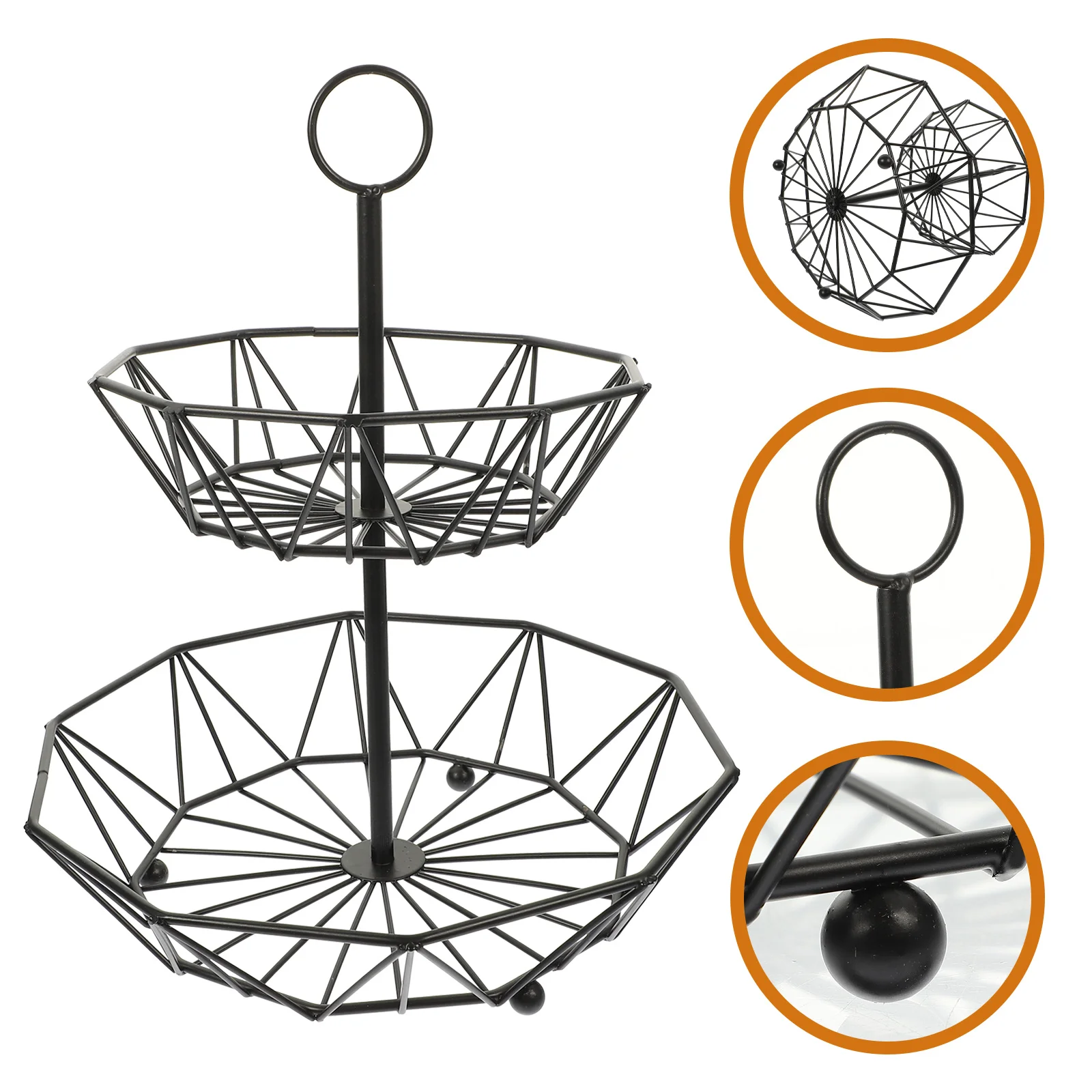 

Fruits Serving Basket Iron Fruits Container Exquisite Fruits Tray Table Candy Tray