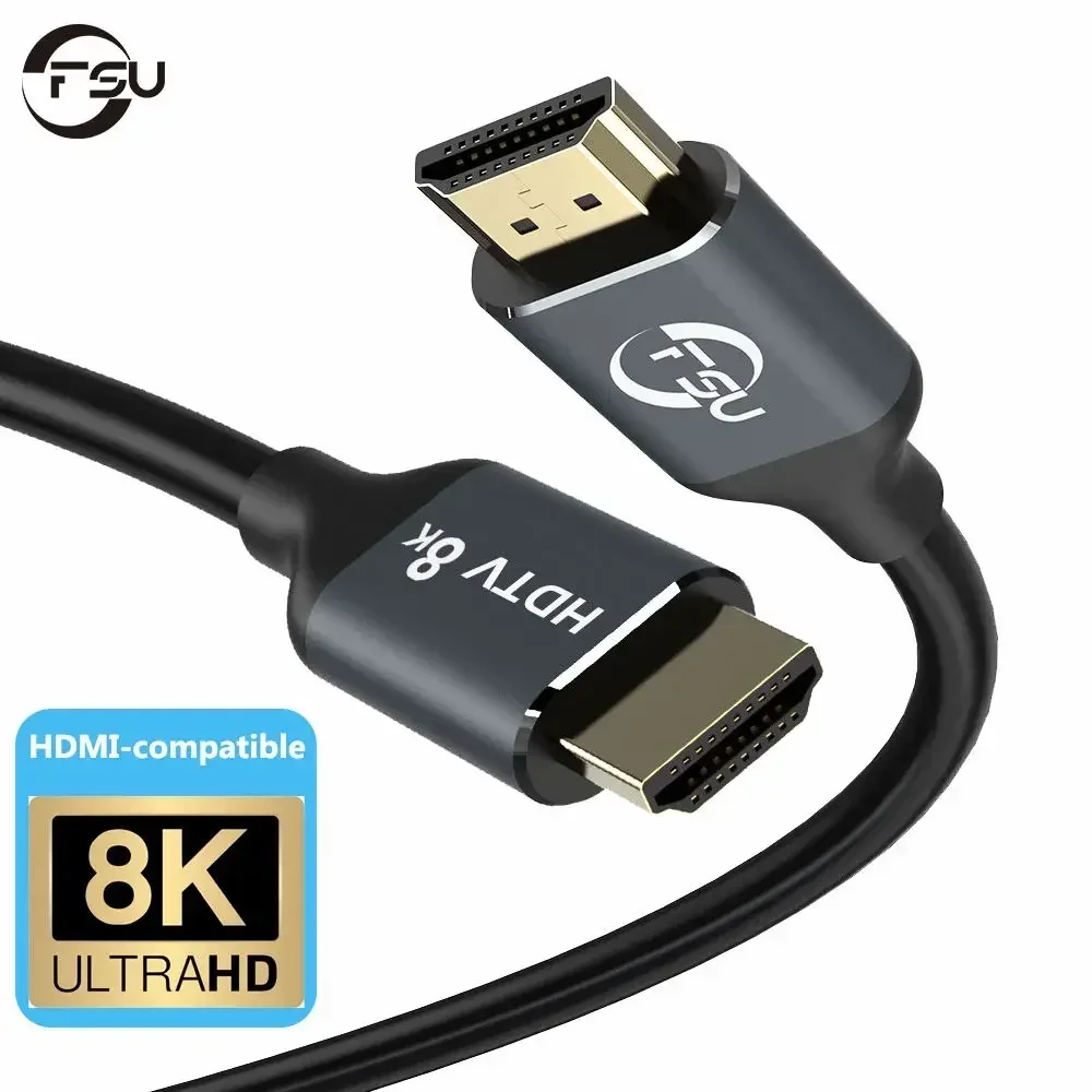 Kabel FSU 8K kompatybilny z HDMI 4K @ 120Hz 8K @ 60Hz kabel 2.1 48Gbps Adapter do RTX 3080 HDR kabel wideo do laptopa TV