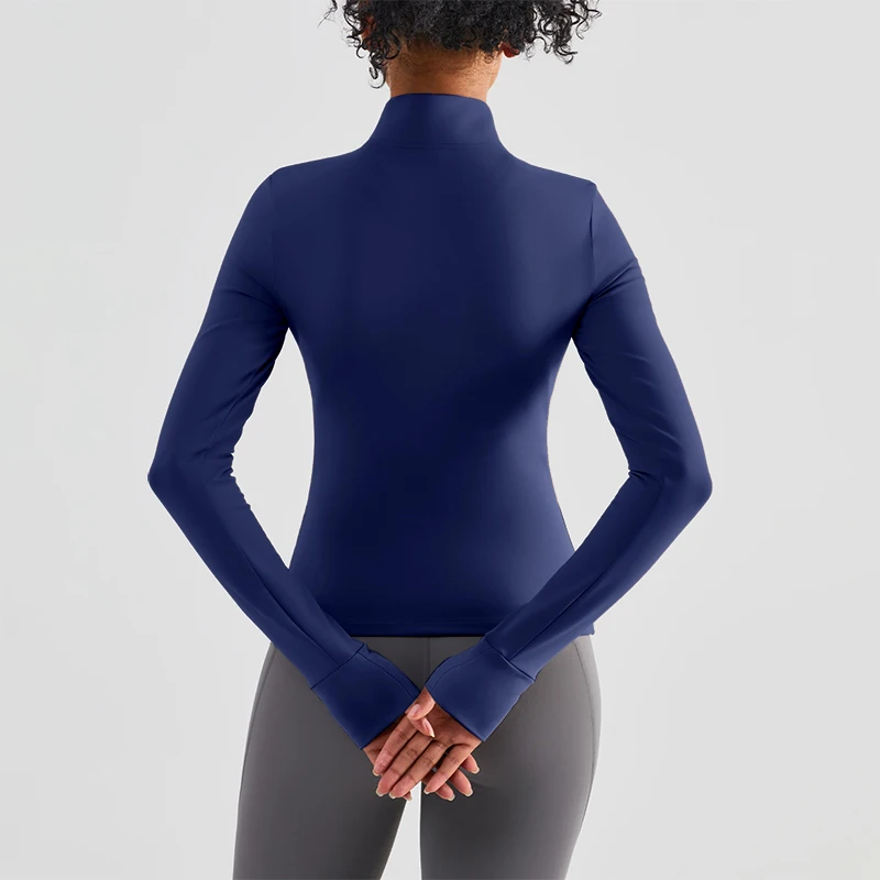 MXLLINA Winter Thickened Long Sleeve T-Shirts Horse Clothing Women Zipper Equestrian Shirt Horse Riding Blouse Sports Top 2