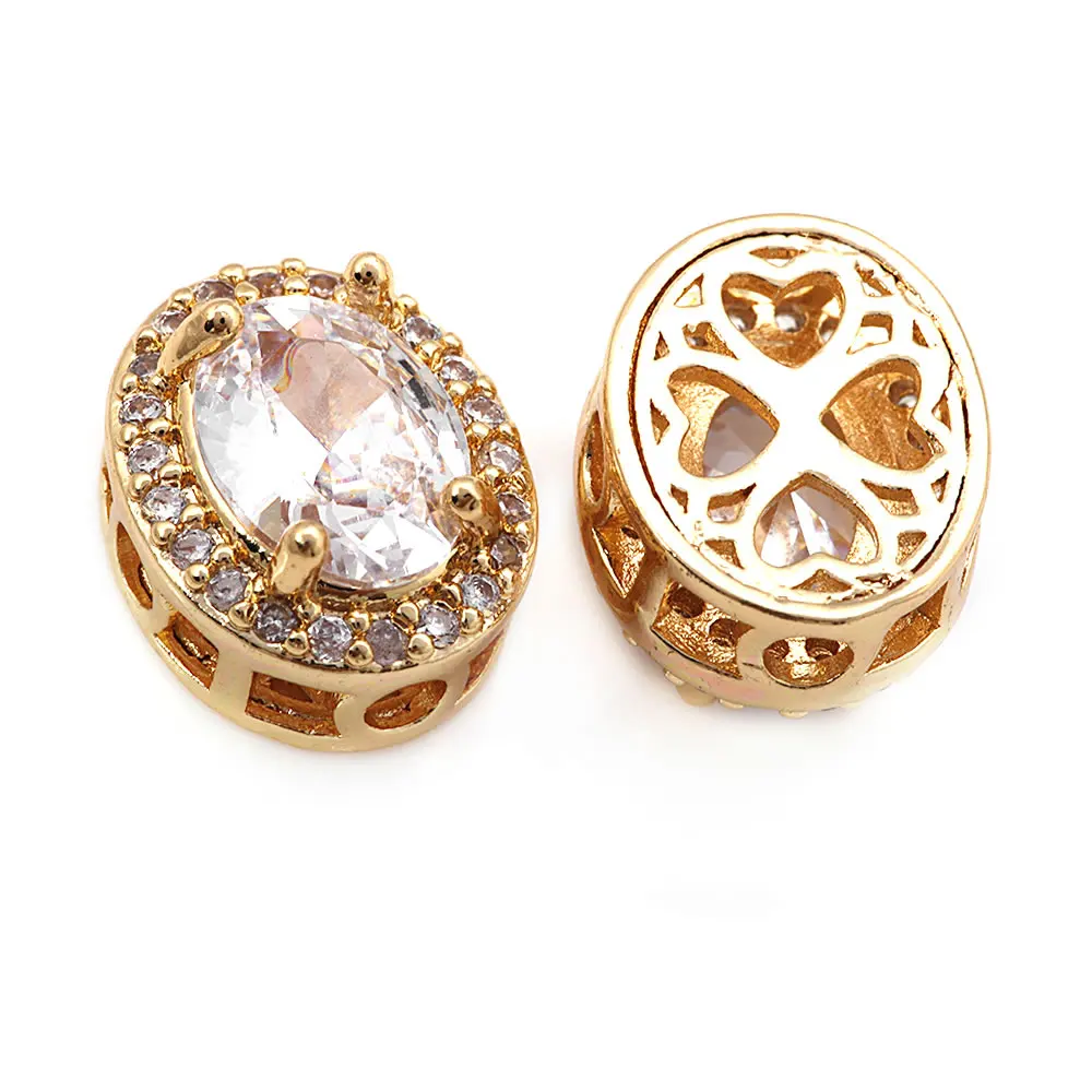 Cuentas de Espaciador Ovaladas de Brasso Dorado 18K Accesorios de Joyería DIY de Alta Calidad - details 11