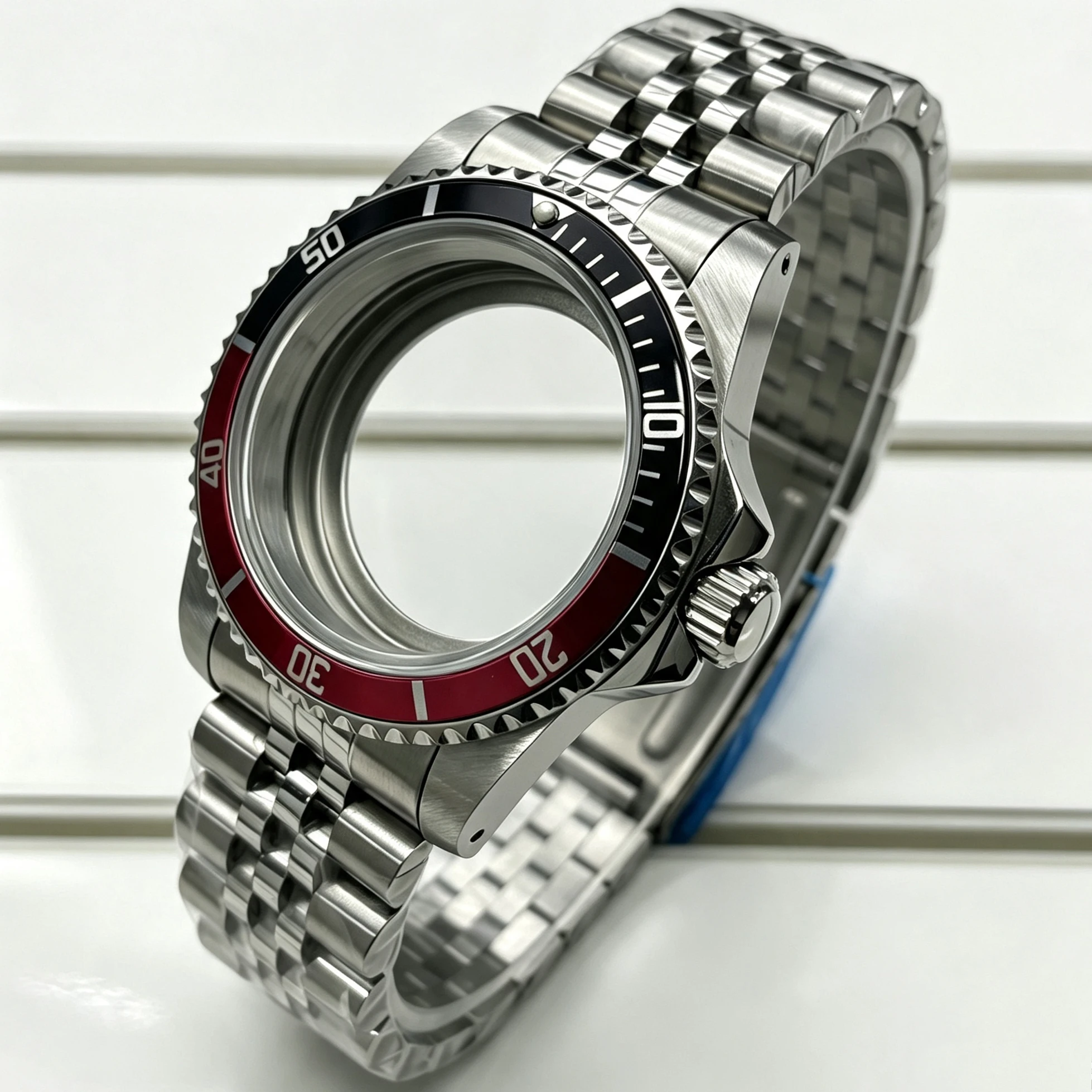 Premium 39.5mm Stainless Steel Watch Case with Sapphire Glass