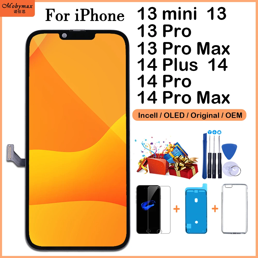 Sostituzione Lcd Oem Per Iphone 13 Mini 14 Plus Per Iphone X Xs Xr 13 14 Pro Max Gruppo Digitalizzatore Touch Screen Originale