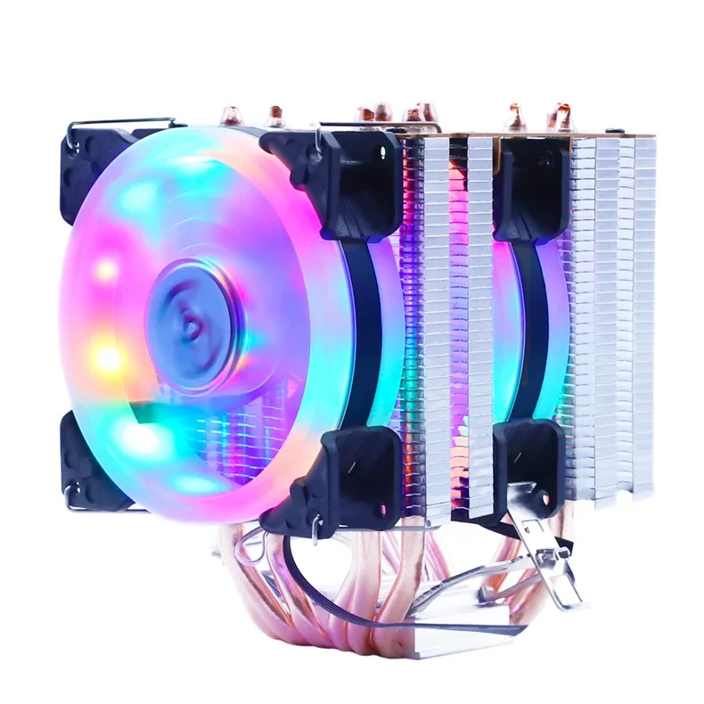 6 Heat Pipes RGB CPU Cooler X79 X99 3Pin PWM 4Pin Quiet Intel LGA 1150 1151 1155 1200 1366 2011 AMD AM3 AM4 Ventilador cooling fan