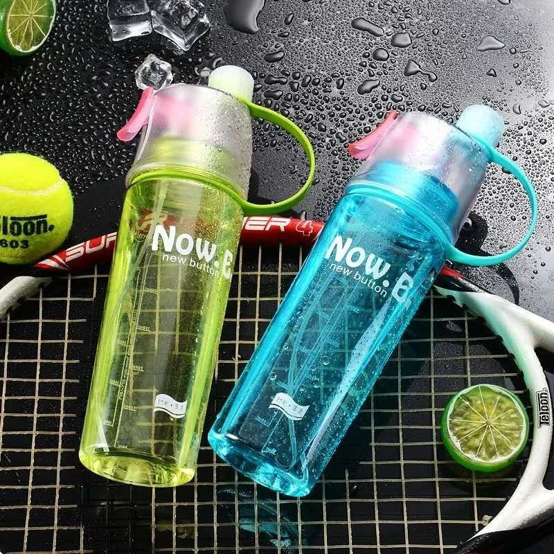 2 In 1 Sports Water Drinking Bottle Misting Spray