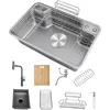 Drop in Kitchen Sink, Stainless Steel Topmount Single Bowl Kitchen Sinks Workstation with Pull-out Faucet, －31" x 19" x 9"（Gray） 1