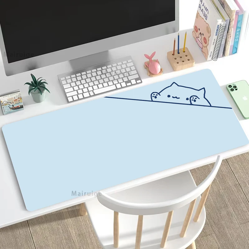Minimalist Peeking Cat Desk Mat