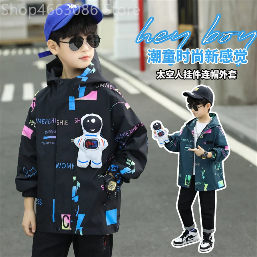 Teenager Children's Baby Windbreaker Jacket for Boy Spring Waterproof Coat Trench Autumn Kid Boys Coat Girls Patchwork Jackets